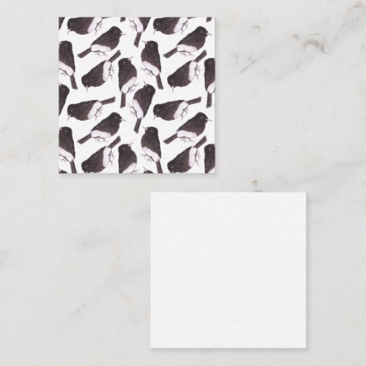 黒いphoebeの水彩画の鳥 エンクロージャーカード (正面/裏面)