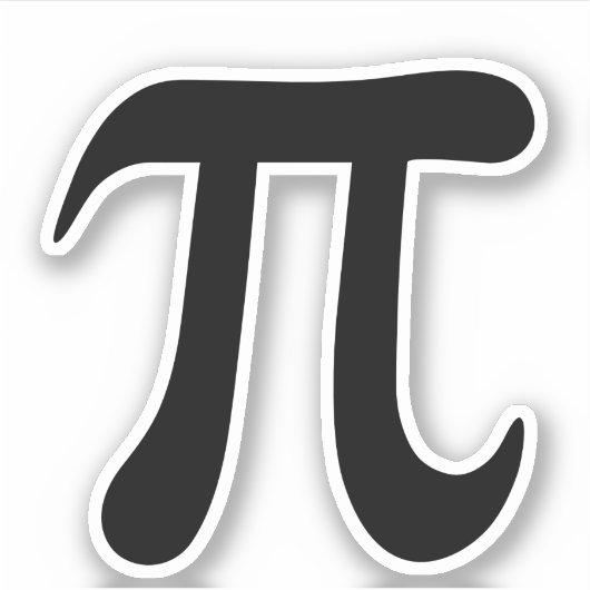 黒いpiシンボルステッカー シール (正面)