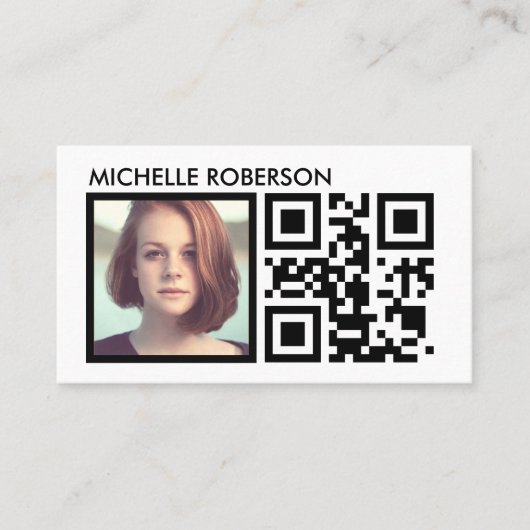 黒いqrと写真 名刺 (正面)
