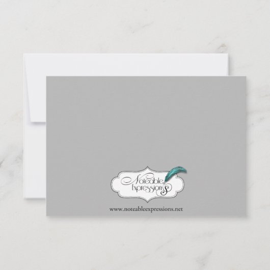 黒いRavenゴシック様式のフレーム応答カード 招待状 (裏面)