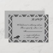 黒いRavenゴシック様式のフレーム応答カード 招待状 (正面/裏面)