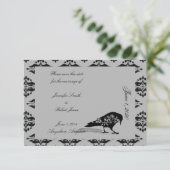 黒いRavenゴシック様式のフレーム結婚式の日付を保存 セーブザデート (スタンド正面)