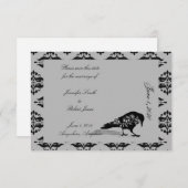 黒いRavenゴシック様式のフレーム結婚式の日付を保存 セーブザデート (正面/裏面)