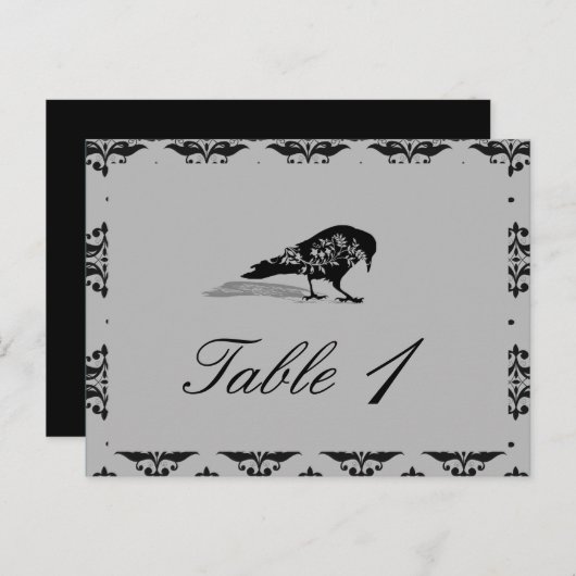 黒いRavenゴシック結婚枠の表番号 ポストカード (正面/裏面)