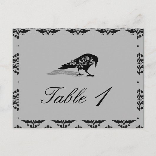 黒いRavenゴシック結婚枠の表番号 ポストカード (正面)