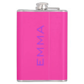 黒いRavenパーソナライズピンクネームフラスコ フラスク (裏面)