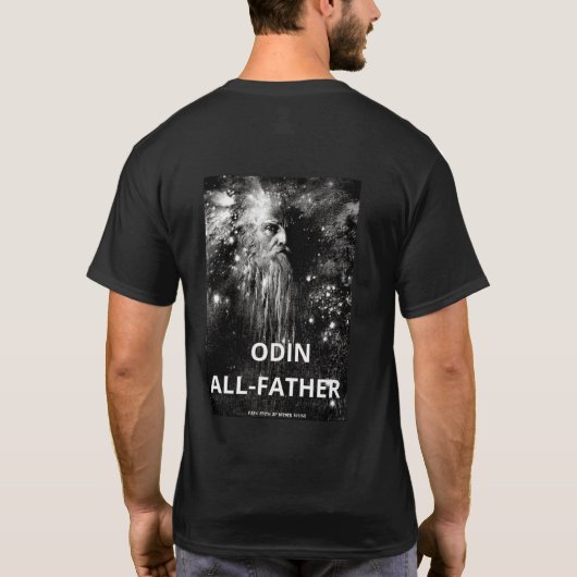 黒いTのより禿げた上昇の紋章の前部、Odin Tシャツ (裏面)