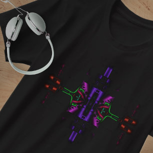 黒いTシャツのモダンな幾何学的 Tシャツ