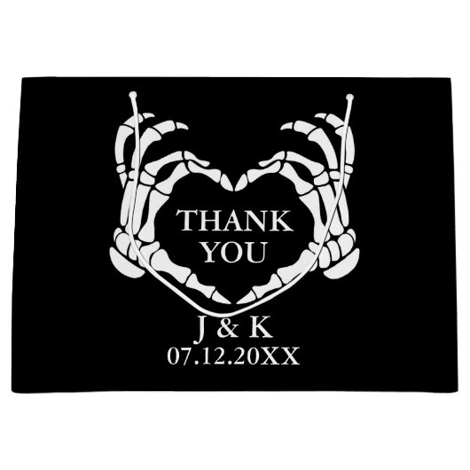 黒いTil死は私たち部分の結婚感謝の大きい ラージペーパーバッグ (正面)