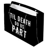 黒いTil死は私たち部分の結婚感謝の大きい ラージペーパーバッグ (裏面アングル)