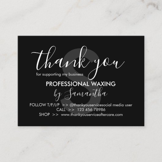 黒いWaking後気にのアドバイスありがとう 名刺 (正面)