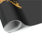 黒いX-masの包装紙の贅沢な金ゴールドサンタ ラッピングペーパー (ロールコーナー)