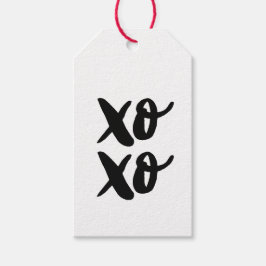 黒いXO XO.バレンタインデー。ハグとキス ギフトタグ