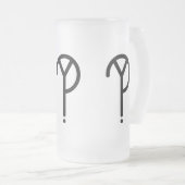 黒いYか。 記号によって曇らされるマグ フロストグラスビールジョッキ (正面右)