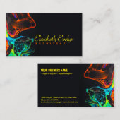 黒いy665で渦巻絵を描くネオンのカラフルの混合 名刺 (正面/裏面)