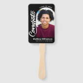 黒おめでとうグラード2フォトアーはっきりしたチホワイトスクリプト ハンドファン (正面)