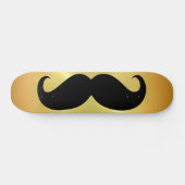 黒おもしろいい髭の金ゴールド スケートボード (横)