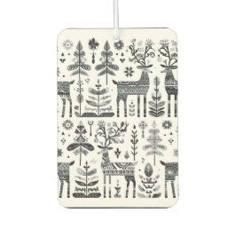 黒おもしろいと白のトナカイ模様 カーエアーフレッシュナー