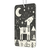 黒おもしろいと白のトナカイ模様 カーエアーフレッシュナー (左)