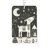 黒おもしろいと白のトナカイ模様 カーエアーフレッシュナー (裏面)