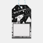 黒おもしろいと白のトナカイ模様 ギフトタグ (裏面)