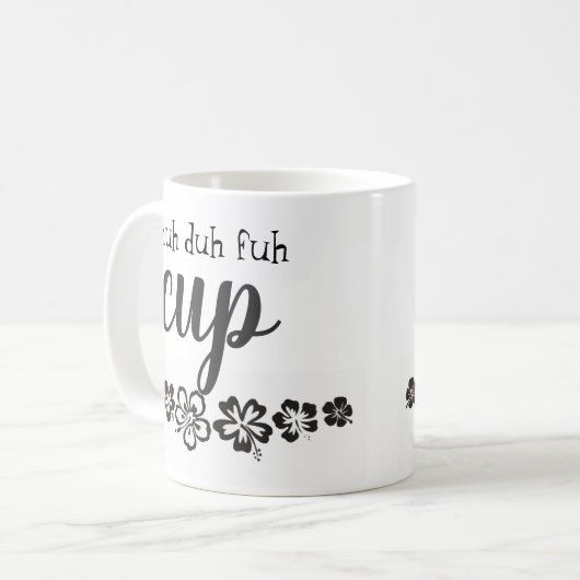 黒おもしろいと白のフローラ コーヒーマグカップ (正面左)