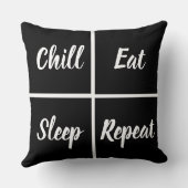 黒おもしろいと白の四角形と名前 クッション (裏面)