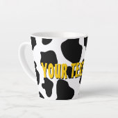 黒おもしろいと白の牛の斑点ラテマグギフト カフェラテマグ (左アングル)