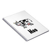 黒おもしろいと白の牛の漫画 ノートブック (右側)