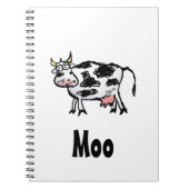 黒おもしろいと白の牛の漫画 ノートブック (正面)