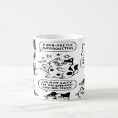 黒おもしろいと白の猫のパターン コーヒーマグカップ (中央)