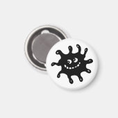 黒おもしろいと白の生殖を微笑む漫画 マグネット (正面/裏面)