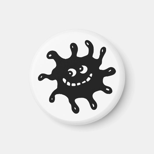 黒おもしろいと白の生殖を微笑む漫画 マグネット (正面)