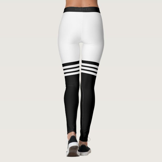 黒おもしろいオーバーひざフェイクソックス付きレギンス レギンス (裏面)