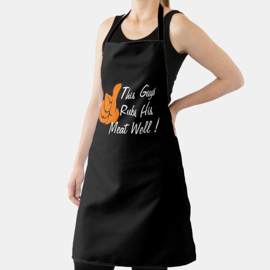 黒おもしろいシェフパーソナライズされたメンズセクシャルパン エプロン (インサイチュ)