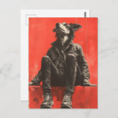 黒おもしろいデニムで人間の一部 ポストカード (正面/裏面)