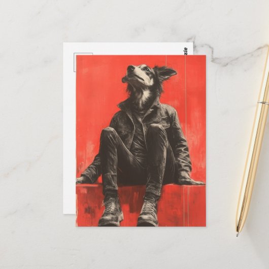 黒おもしろいデニムで人間の一部 ポストカード (正面/裏面インサイチュ)