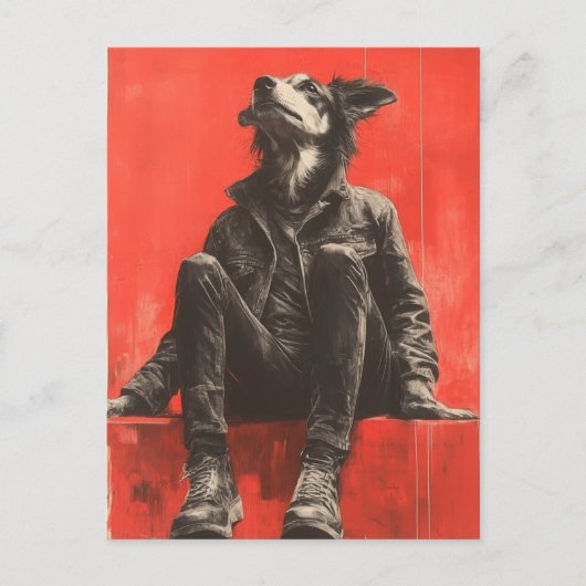 黒おもしろいデニムで人間の一部 ポストカード (正面)