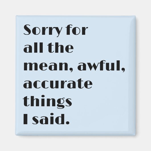 黒おもしろいモダン文字付き磁石 マグネット (正面)