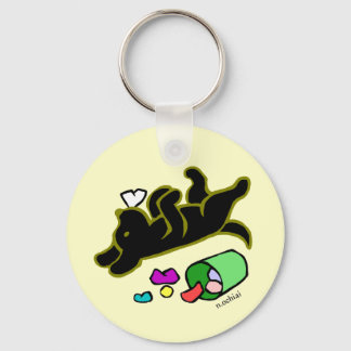 黒おもしろいラブラドール漫画イラストレーション キーホルダー