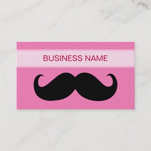 黒おもしろい口ひげとピンク 名刺 (正面)