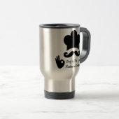 黒おもしろい口ひげカスタム文字名帽子シェフ トラベルマグ (正面右)