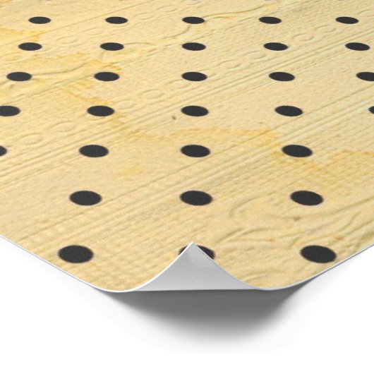 黒おもしろい口ひげヴィンテージ黄水玉模様 ポスター (角)