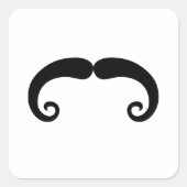 黒おもしろい口ひげ又は口ひげスタイル スクエアシール (正面)