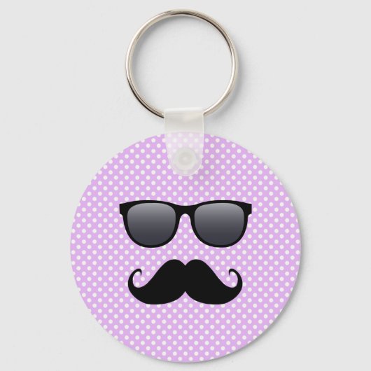 黒おもしろい口ひげ眼鏡 キーホルダー (正面)