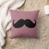 黒おもしろい口ひげ クッション (ブランケット)