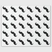 黒おもしろい口ひげ ラッピングペーパー (フラット)