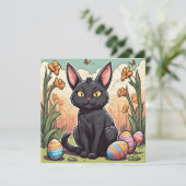 黒おもしろい子猫とイースターエッグ狩り シーズンカード (スタンド正面)