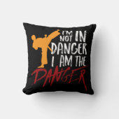 黒おもしろい帯戦闘機武術アーツユーモア クッション (正面)