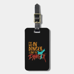 黒おもしろい帯武術アーツ私が危険 ラゲッジタグ